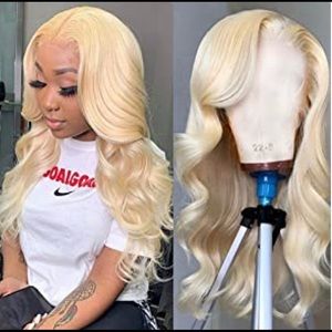 - 💫 22” 613 PLATINUM BLONDE 13 X 4 HUMAN HAIR BODY WAVY LACE FRONT WIG💫 …NEW